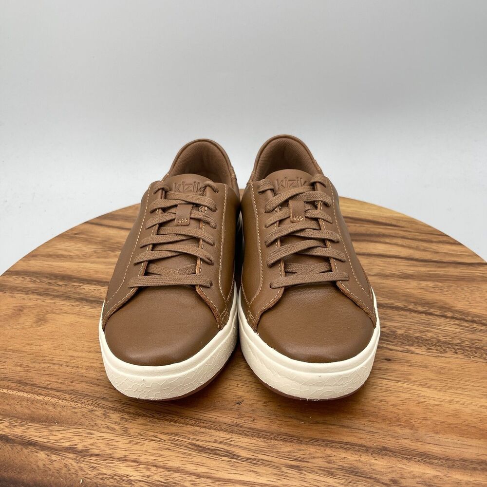 Kizik Vegas Shoes Womens Size 7 Brown Leather Slip on Handsfree Walking Sneakers - Picture 2 of 9